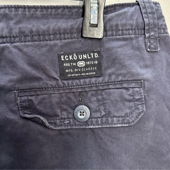 Ecko Unltd Navy Blue Men's 12.5” Inseam Size 34 Cargo Shorts 100% Cotton - Picture 7 of 8